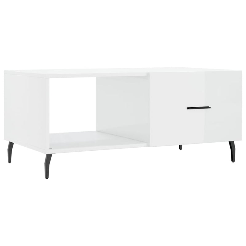 Salontafel 90x50x40 cm bewerkt hout hoogglans wit MeubelReus