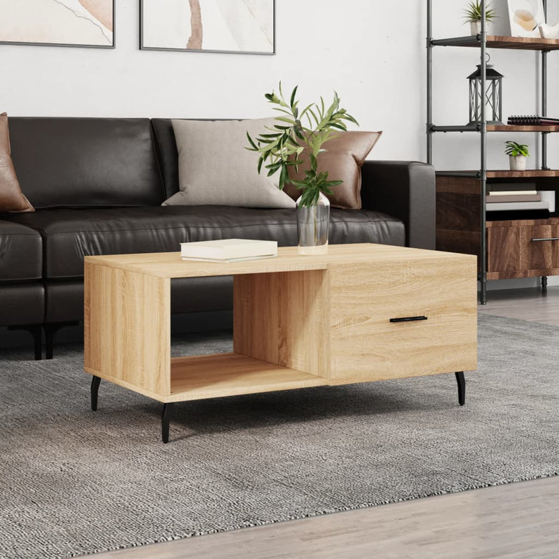 Salontafel 90x50x40 cm bewerkt hout sonoma eikenkleurig MeubelReus