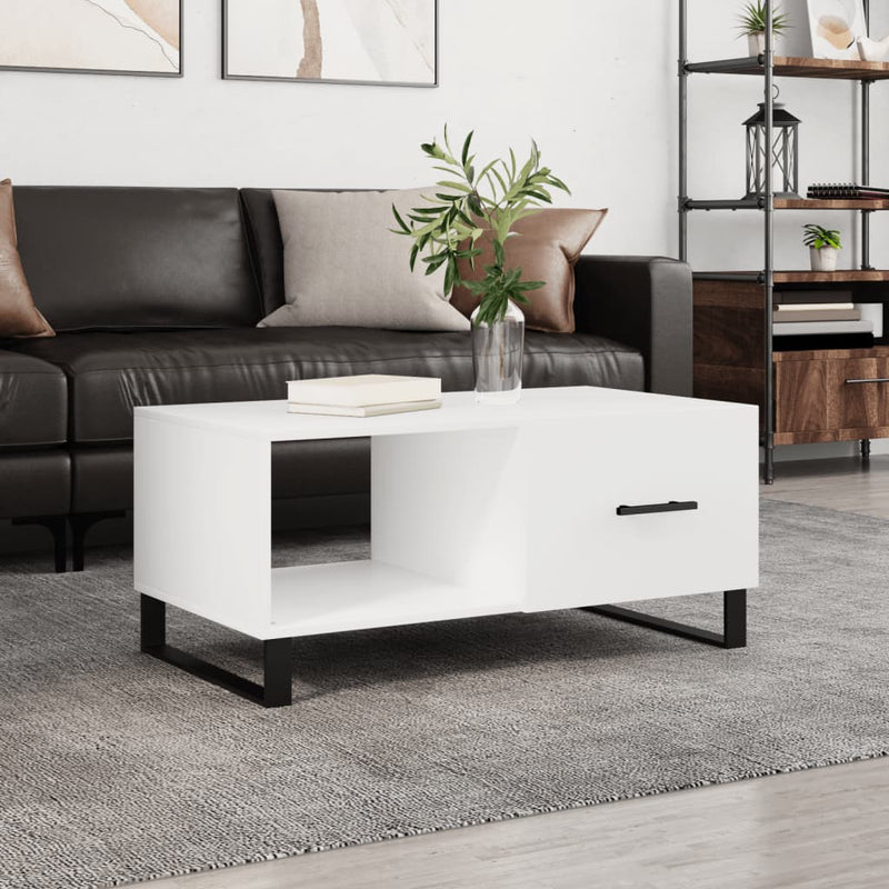 Salontafel 90x50x40 cm bewerkt hout wit MeubelReus