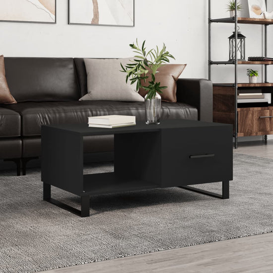 Salontafel 90x50x40 cm bewerkt hout zwart MeubelReus