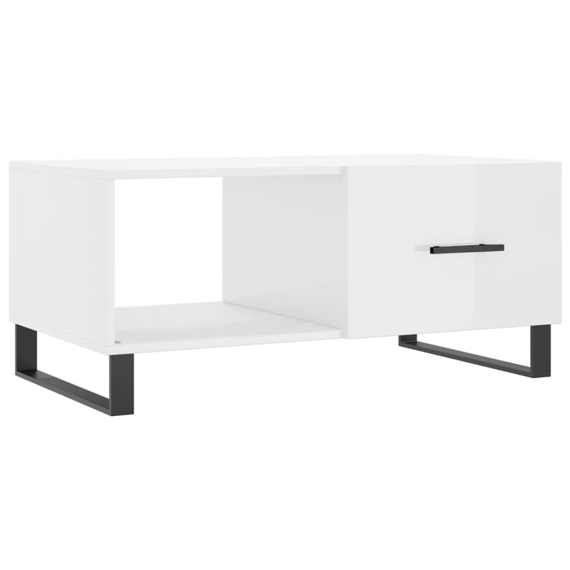 Salontafel 90x50x40 cm bewerkt hout hoogglans wit MeubelReus