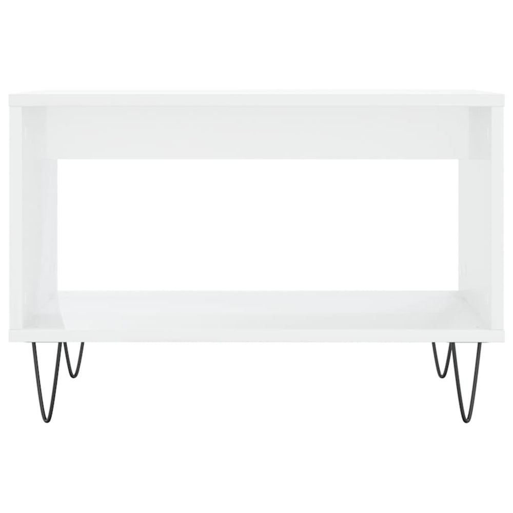 Salontafel 60x50x40 cm bewerkt hout hoogglans wit MeubelReus