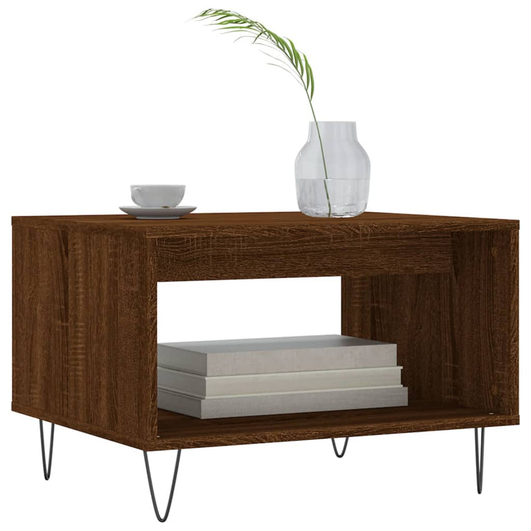 Salontafel 60x50x40 cm bewerkt hout bruin eikenkleur MeubelReus