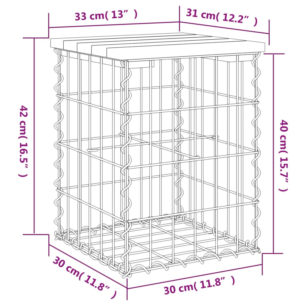 Tuinbank schanskorfontwerp 33x31x42 cm massief douglashout MeubelReus