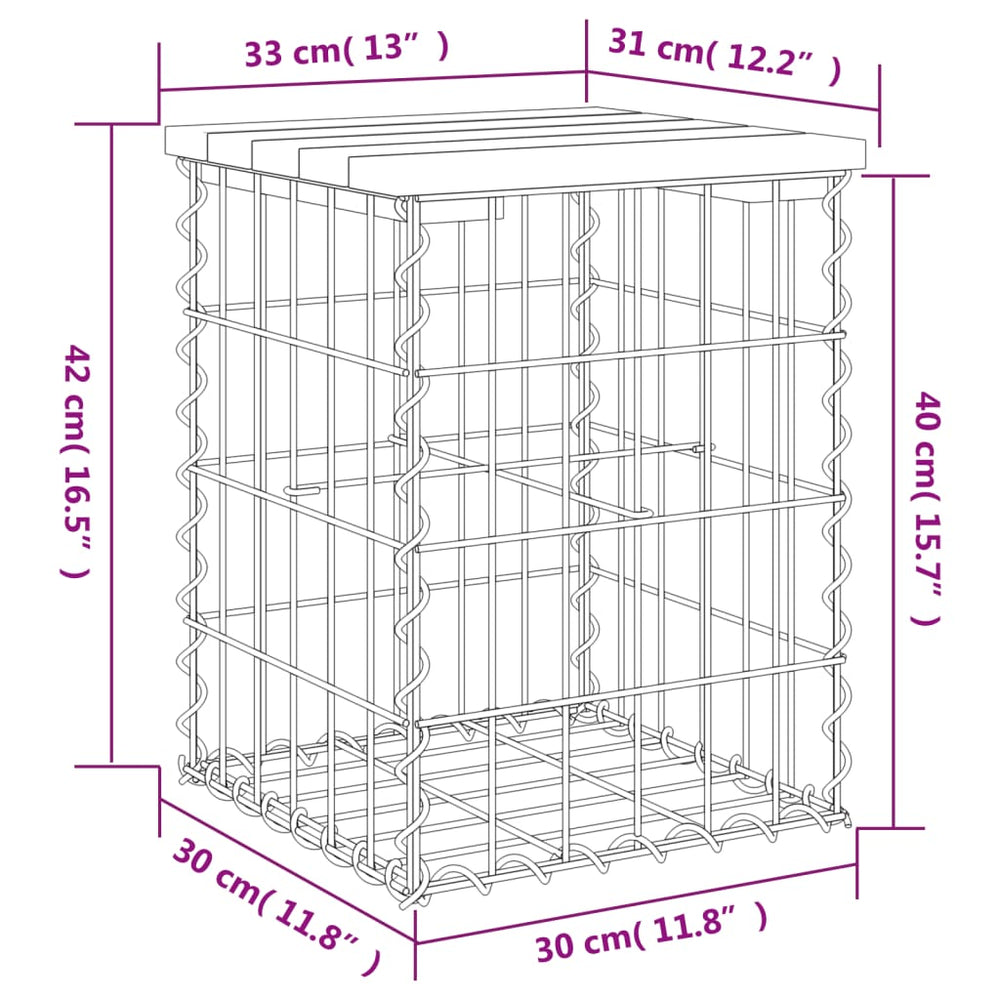 Tuinbank schanskorfontwerp 33x31x42 cm geïmpregneerd grenenhout MeubelReus