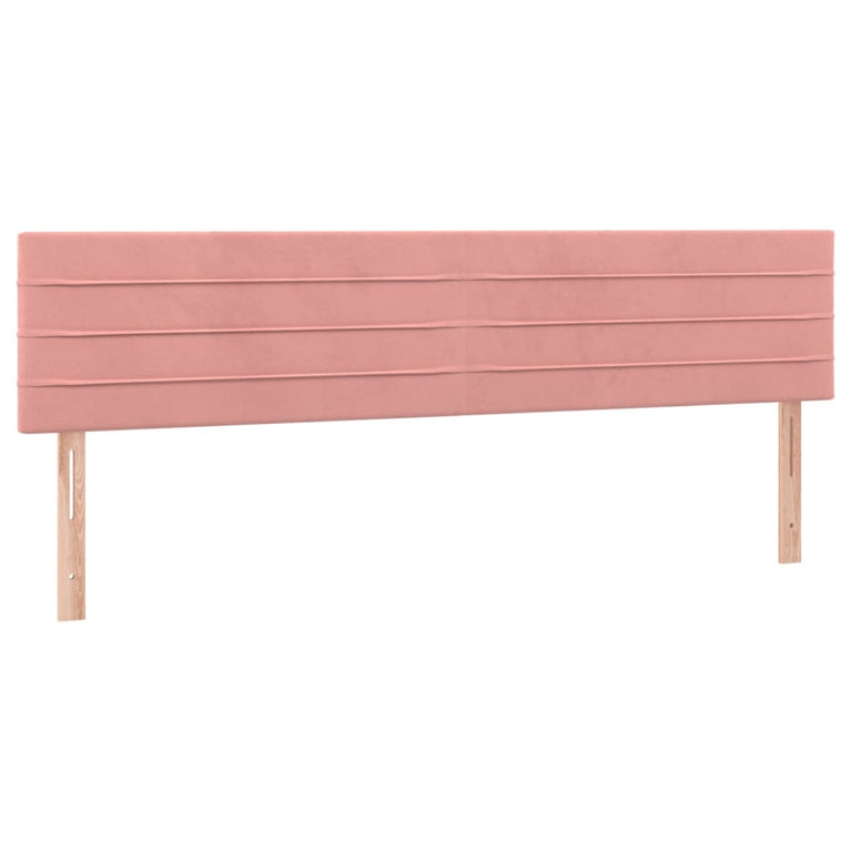 Boxspring met matras fluweel roze 160x200 cm