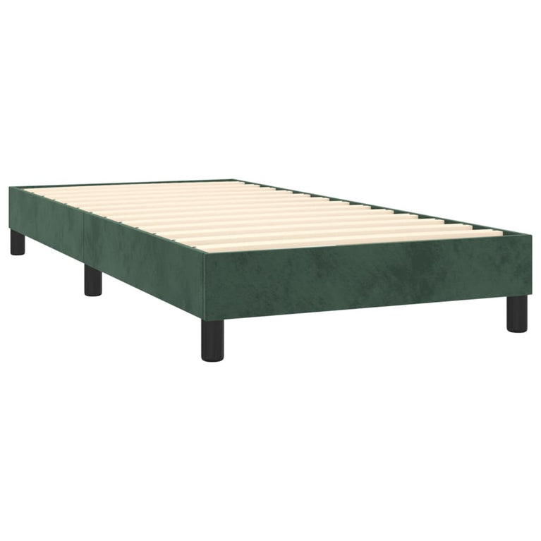 Boxspring met matras fluweel donkergroen 100x200 cm