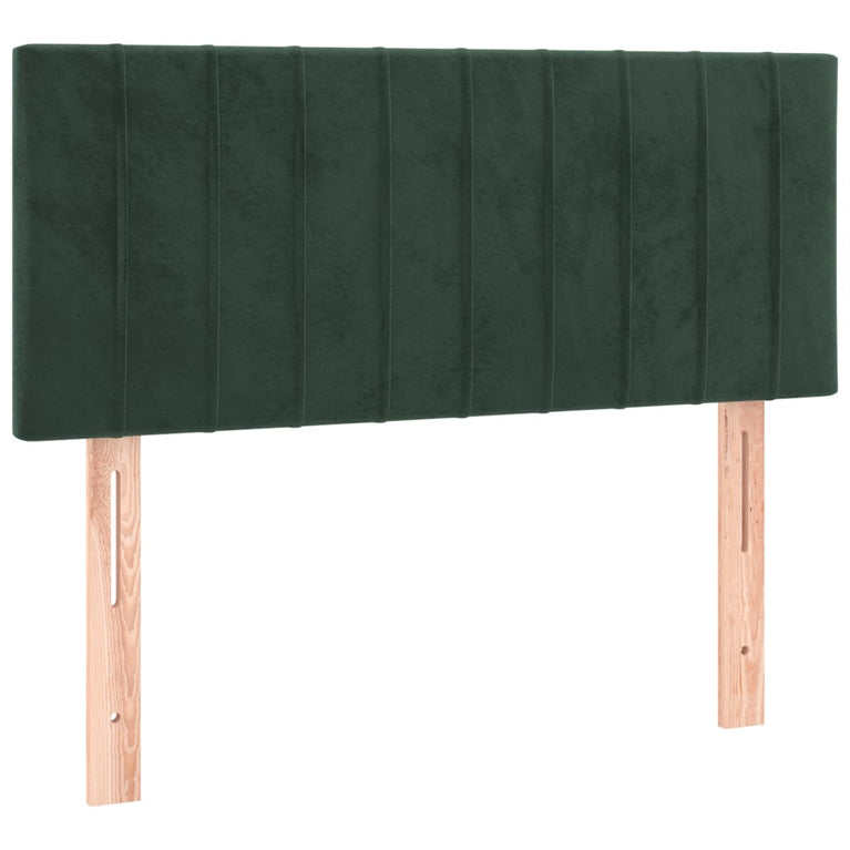 Boxspring met matras fluweel donkergroen 100x200 cm