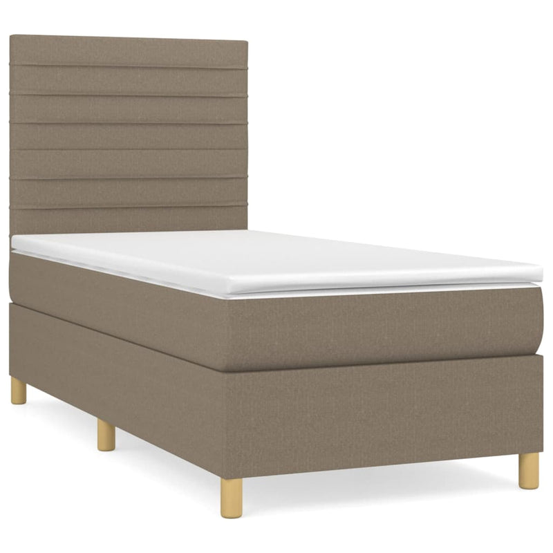 Boxspring met matras stof taupe 100x200 cm