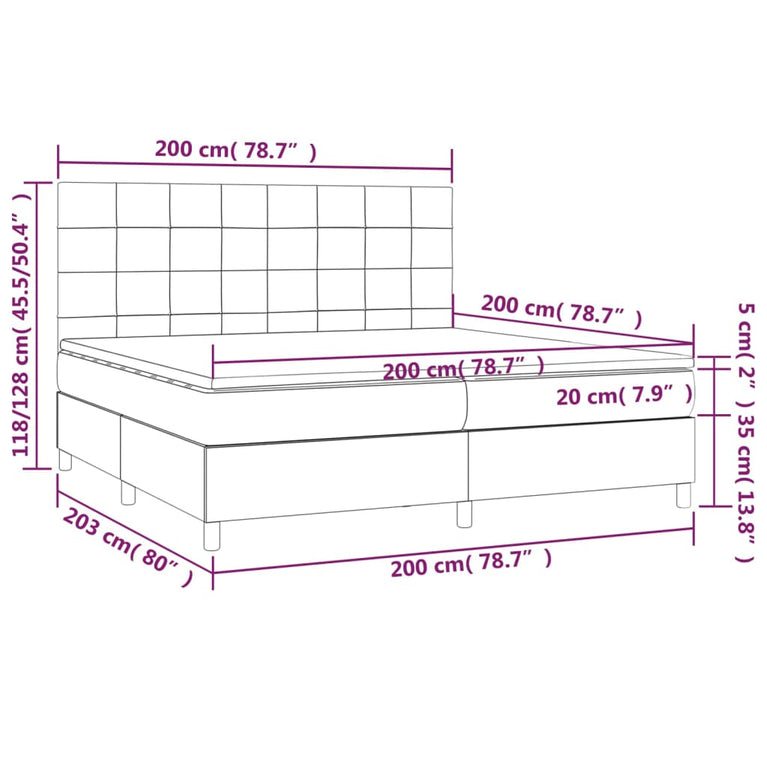 Boxspring met matras fluweel donkergroen 200x200 cm