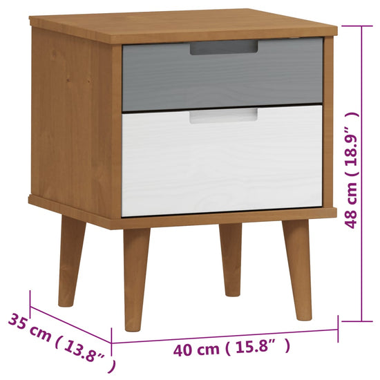 Nachtkastje MOLDE 40x35x48 cm massief grenenhout bruin MeubelReus