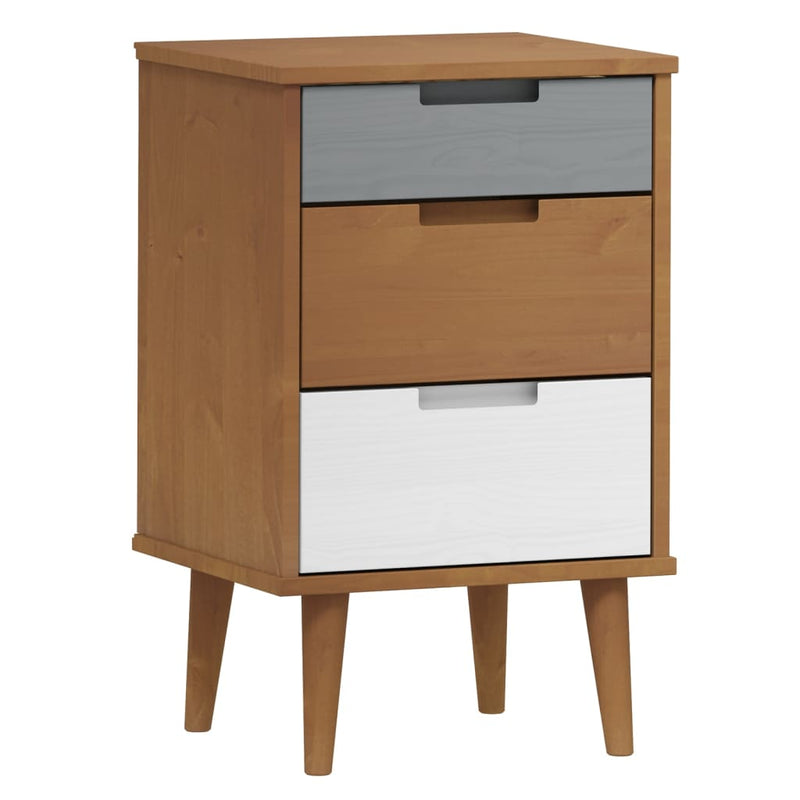 Nachtkastje MOLDE 40x35x65 cm massief grenenhout bruin MeubelReus