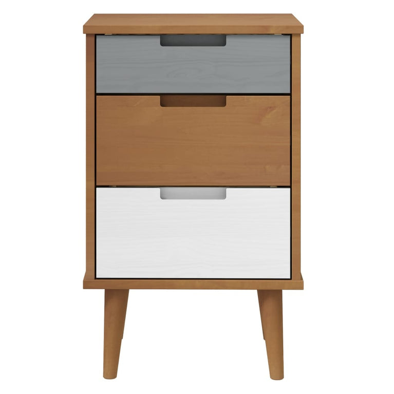 Nachtkastje MOLDE 40x35x65 cm massief grenenhout bruin MeubelReus