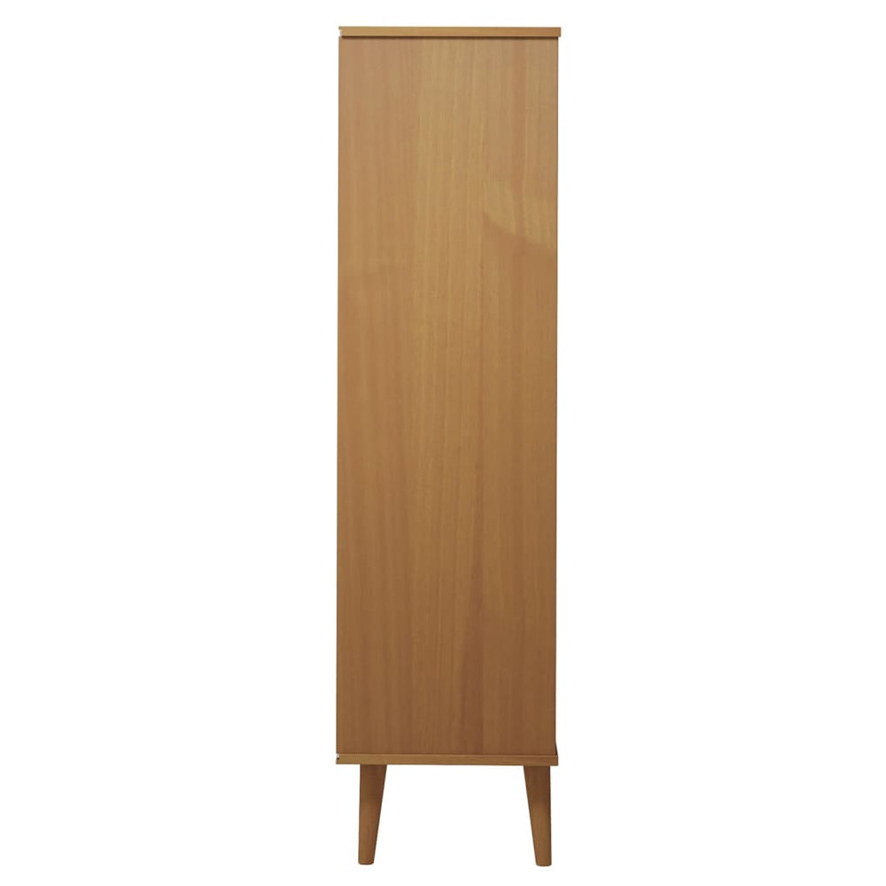 Boekenkast MOLDE 90x35x133,5 cm massief grenenhout bruin MeubelReus