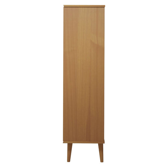 Boekenkast MOLDE 90x35x133,5 cm massief grenenhout bruin MeubelReus
