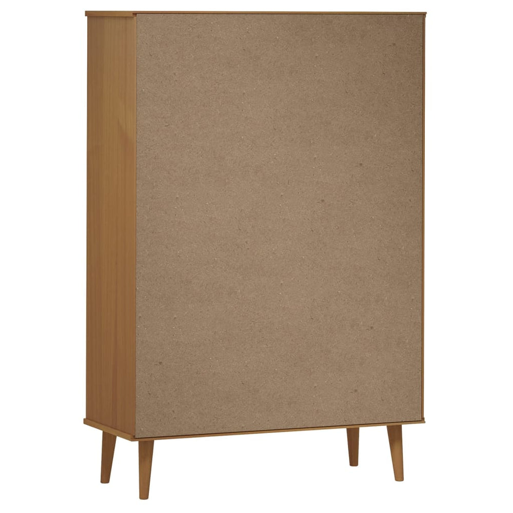 Boekenkast MOLDE 90x35x133,5 cm massief grenenhout bruin MeubelReus
