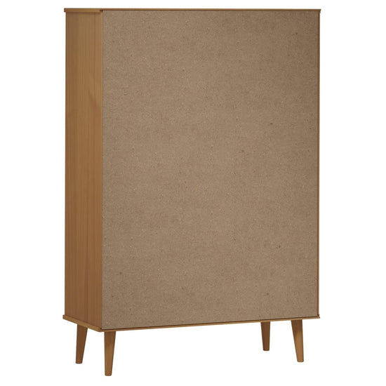Boekenkast MOLDE 90x35x133,5 cm massief grenenhout bruin MeubelReus