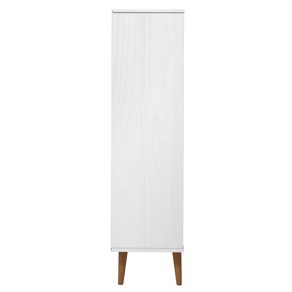 Boekenkast MOLDE 90x35x133,5 cm massief grenenhout wit MeubelReus