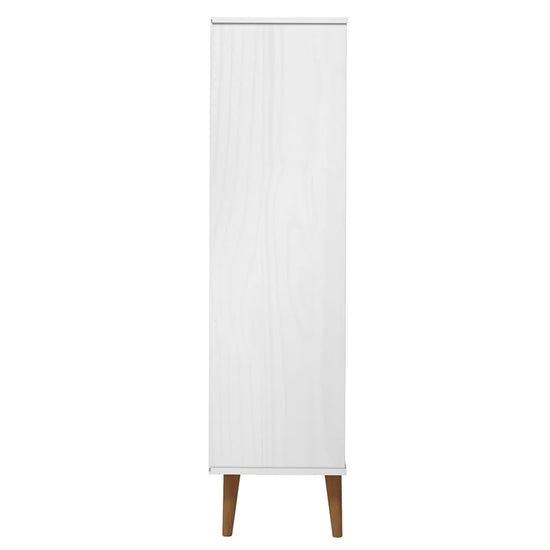 Boekenkast MOLDE 90x35x133,5 cm massief grenenhout wit MeubelReus
