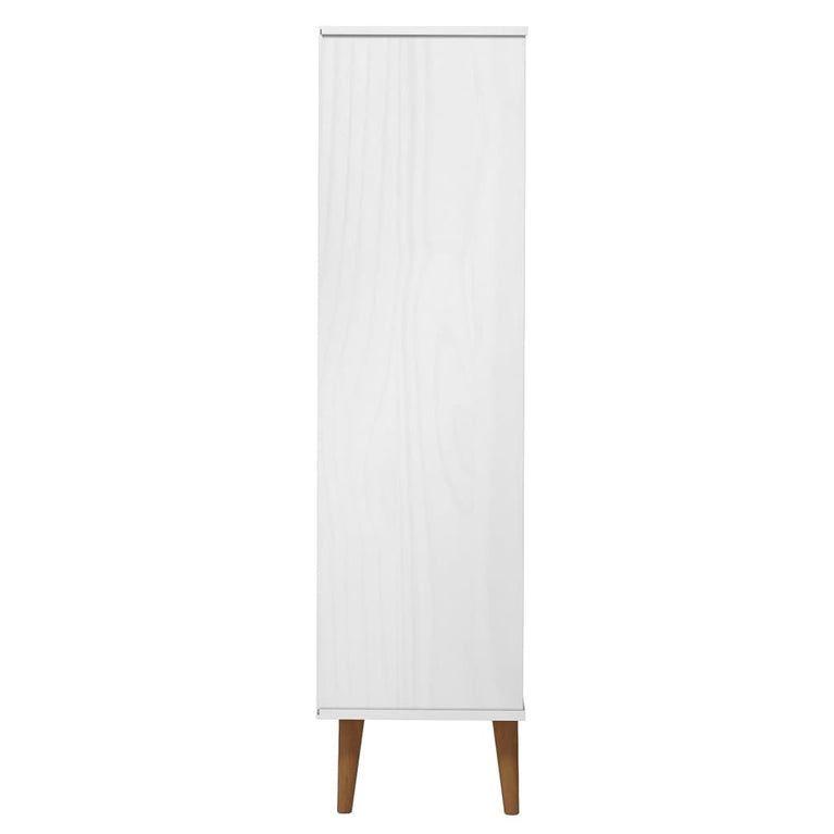 Boekenkast MOLDE 90x35x133,5 cm massief grenenhout wit MeubelReus