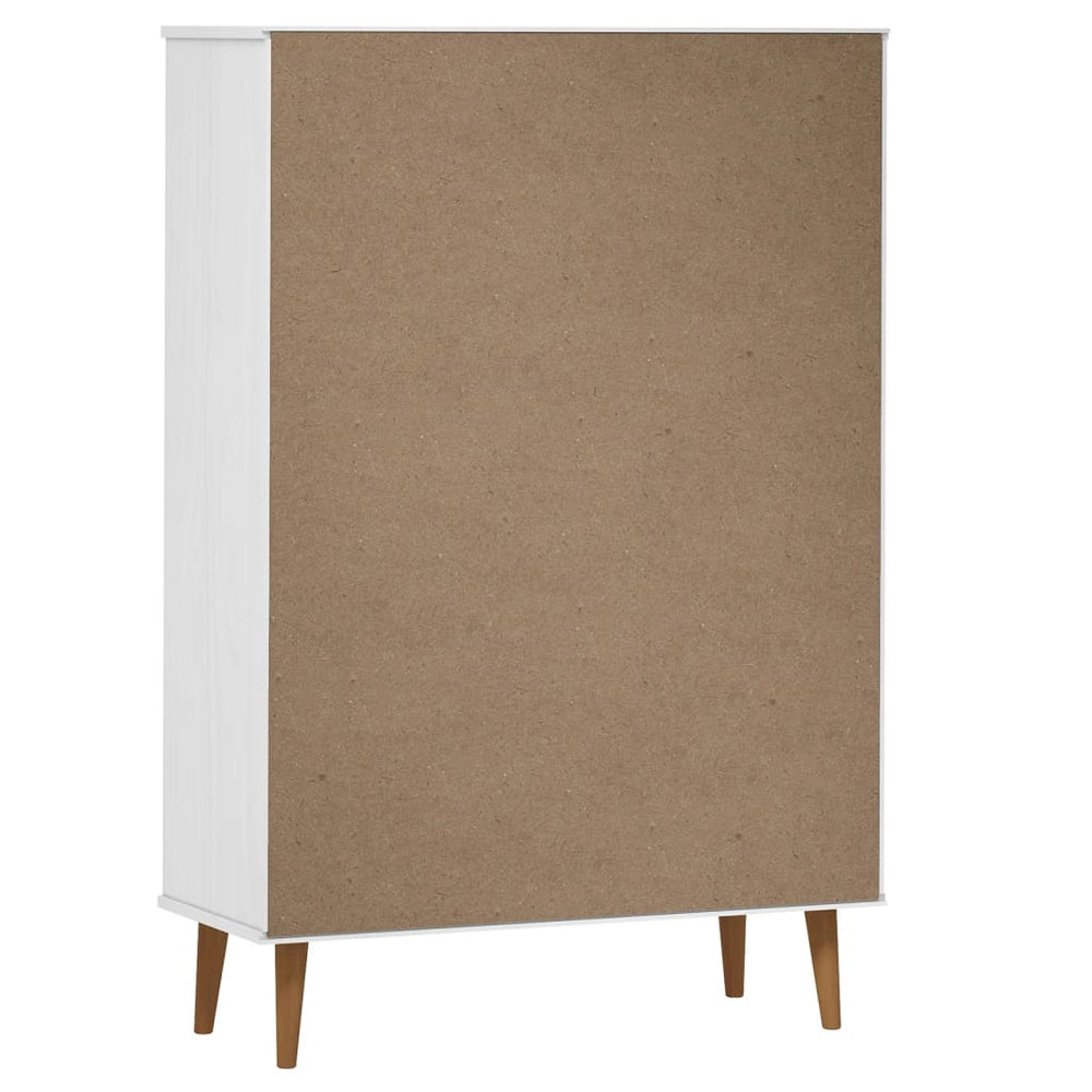 Boekenkast MOLDE 90x35x133,5 cm massief grenenhout wit MeubelReus