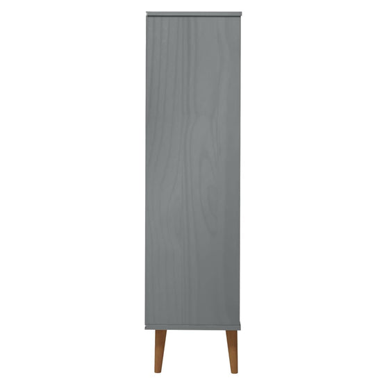 Boekenkast MOLDE 90x35x133,5 cm massief grenenhout grijs MeubelReus
