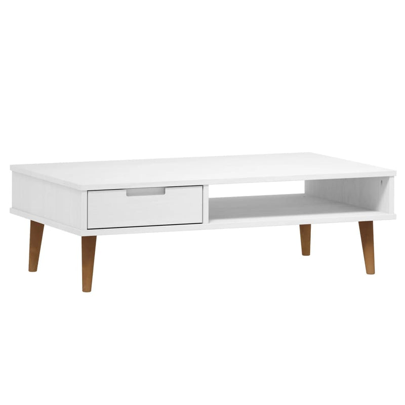 Salontafel MOLDE 100x55x31 cm massief grenenhout wit MeubelReus
