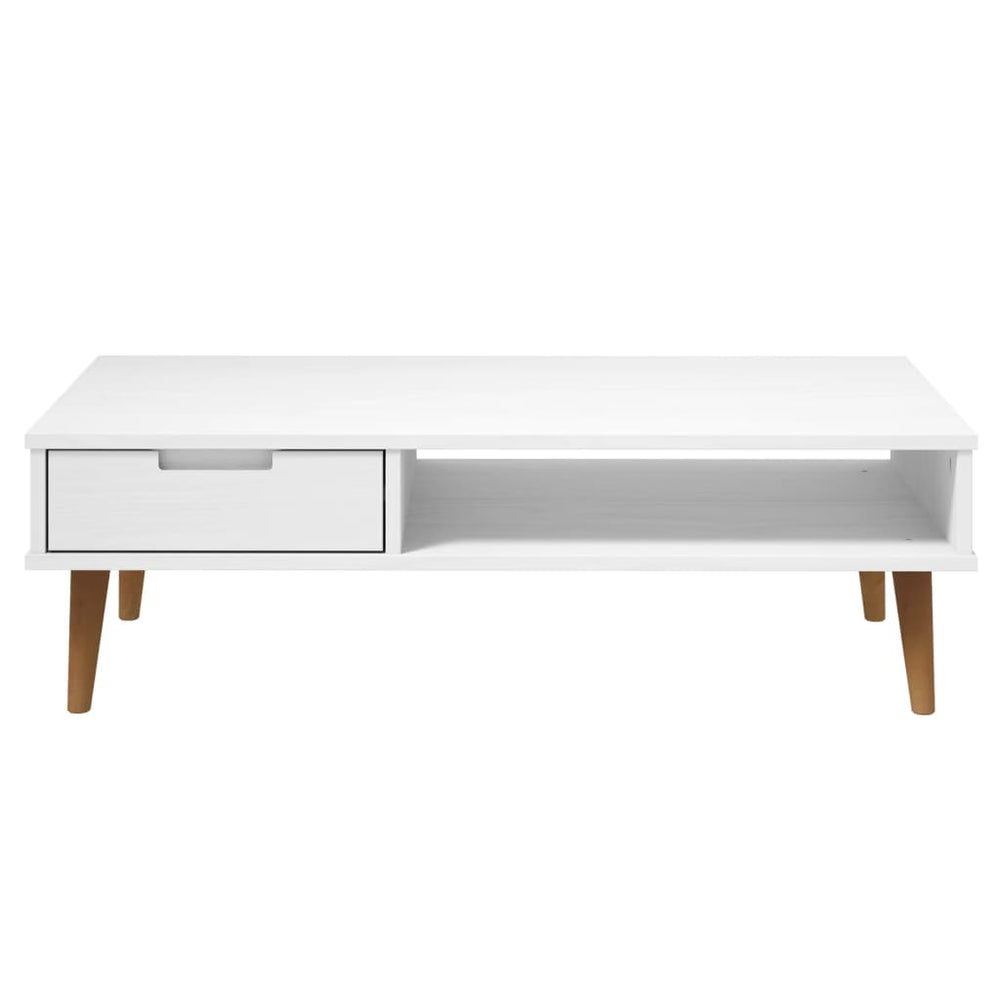 Salontafel MOLDE 100x55x31 cm massief grenenhout wit MeubelReus