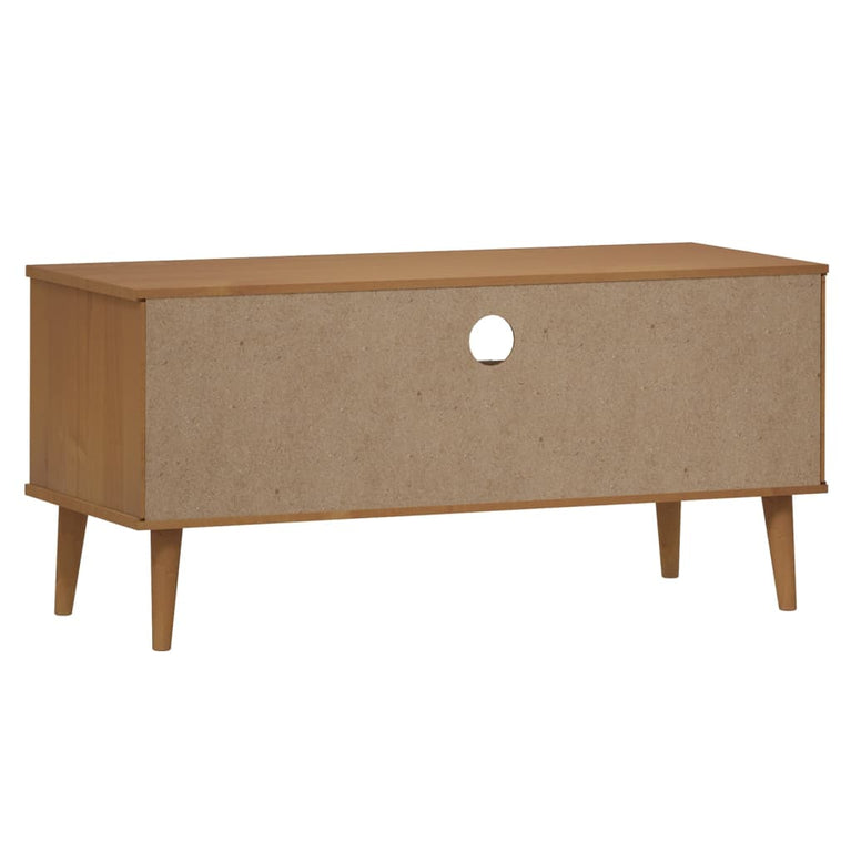 Tv-meubel MOLDE 106x40x49 cm massief grenenhout bruin MeubelReus