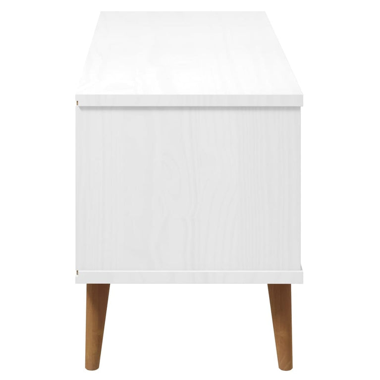 Tv-meubel MOLDE 106x40x49 cm massief grenenhout wit MeubelReus