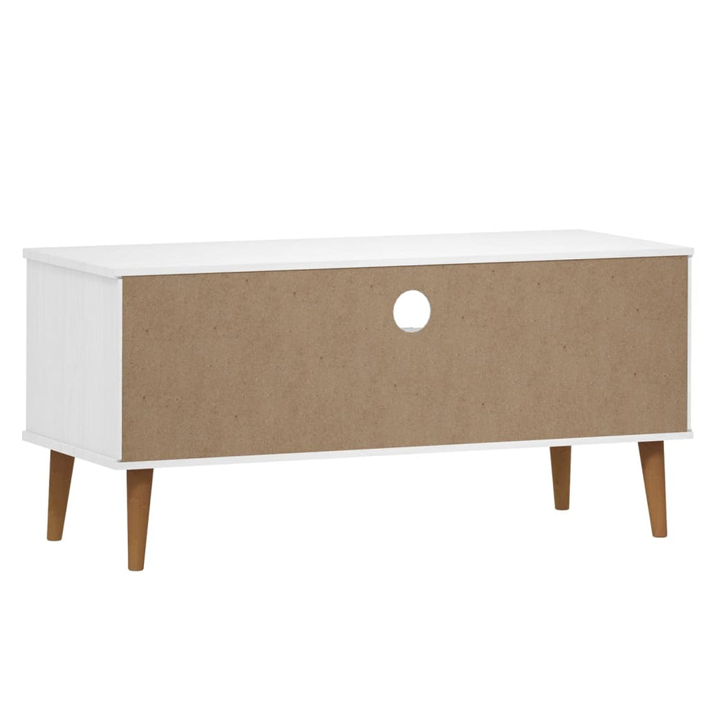 Tv-meubel MOLDE 106x40x49 cm massief grenenhout wit MeubelReus