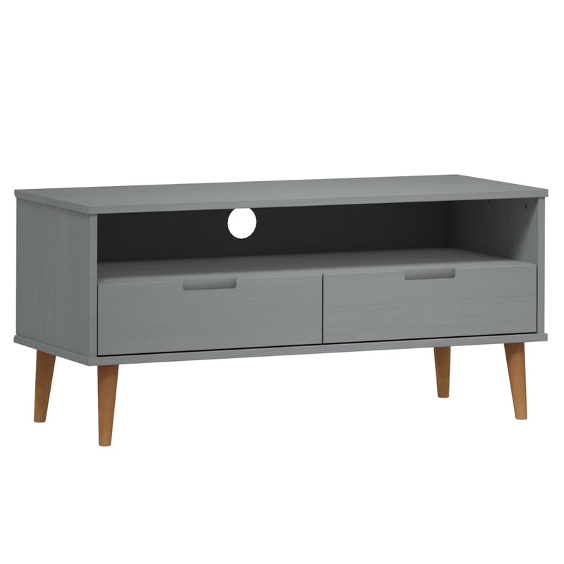 Tv-meubel MOLDE 106x40x49 cm massief grenenhout grijs MeubelReus