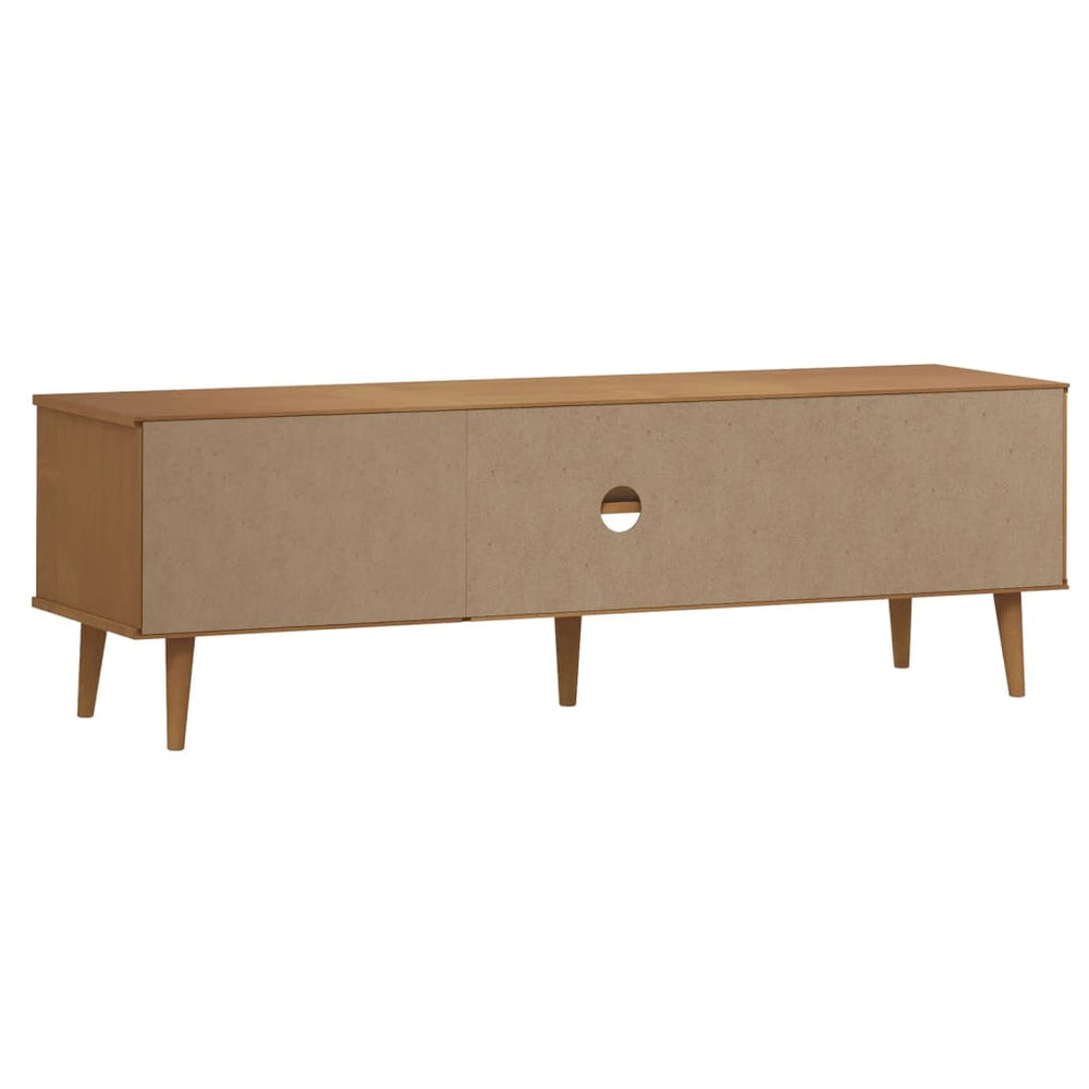 Tv-meubel MOLDE 158x40x49 cm massief grenenhout bruin MeubelReus
