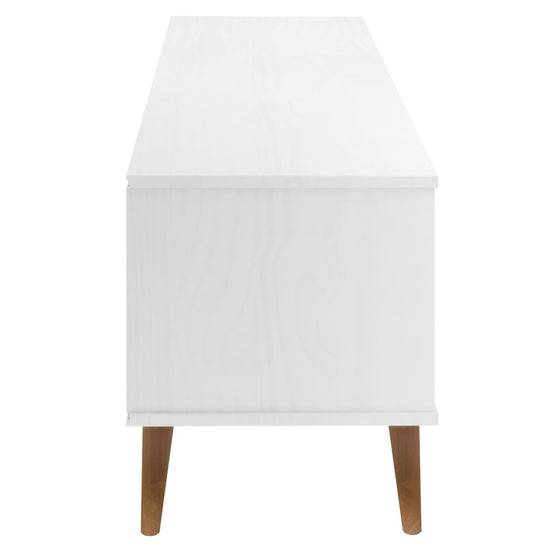 Tv-meubel MOLDE 158x40x49 cm massief grenenhout wit MeubelReus