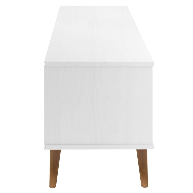 Tv-meubel MOLDE 158x40x49 cm massief grenenhout wit MeubelReus