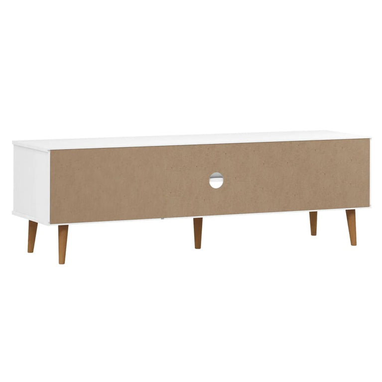 Tv-meubel MOLDE 158x40x49 cm massief grenenhout wit MeubelReus