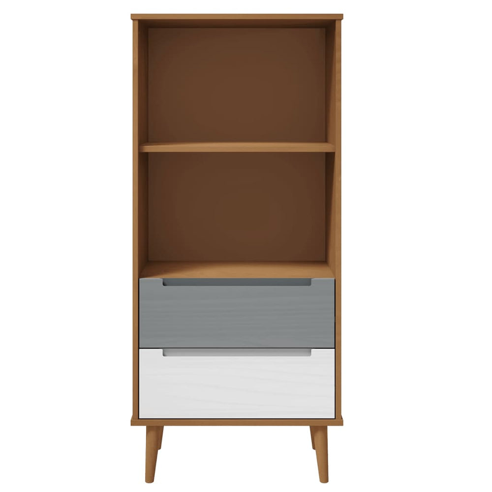 Boekenkast MOLDE 60x35x133,5 cm massief grenenhout bruin MeubelReus