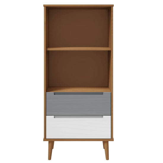 Boekenkast MOLDE 60x35x133,5 cm massief grenenhout bruin MeubelReus
