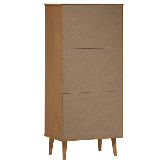 Boekenkast MOLDE 60x35x133,5 cm massief grenenhout bruin MeubelReus