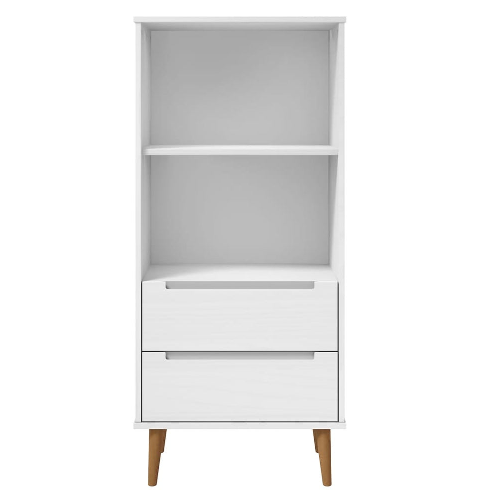 Boekenkast MOLDE 60x35x133,5 cm massief grenenhout wit MeubelReus