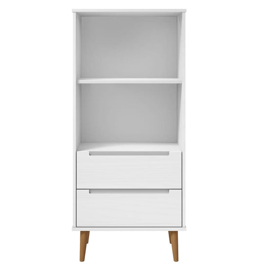 Boekenkast MOLDE 60x35x133,5 cm massief grenenhout wit MeubelReus