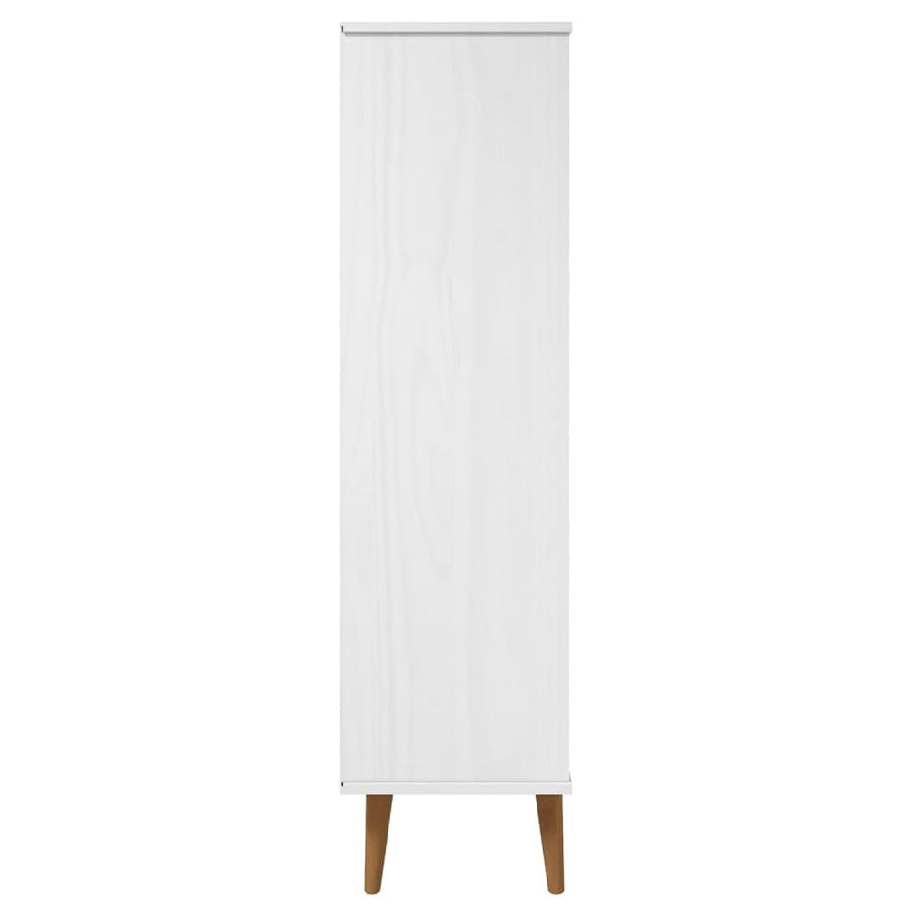 Boekenkast MOLDE 60x35x133,5 cm massief grenenhout wit MeubelReus