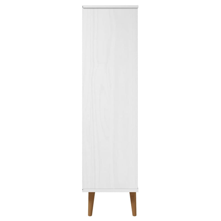 Boekenkast MOLDE 60x35x133,5 cm massief grenenhout wit MeubelReus