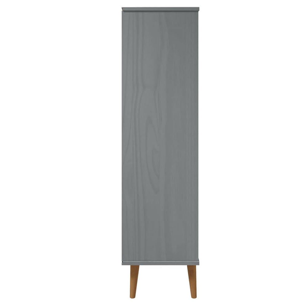 Boekenkast MOLDE 60x35x133,5 cm massief grenenhout grijs MeubelReus