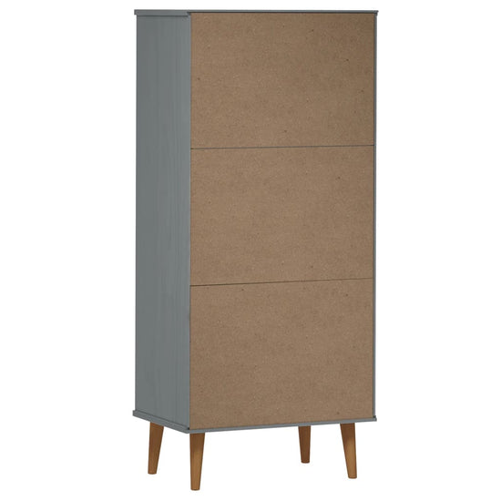 Boekenkast MOLDE 60x35x133,5 cm massief grenenhout grijs MeubelReus