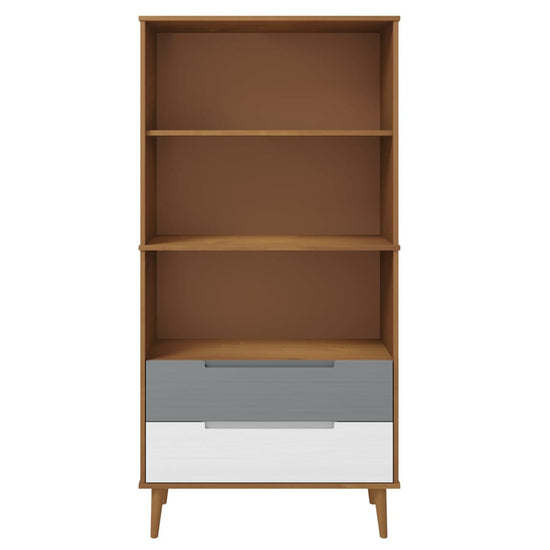Boekenkast MOLDE 85x35x170,5 cm massief grenenhout bruin MeubelReus
