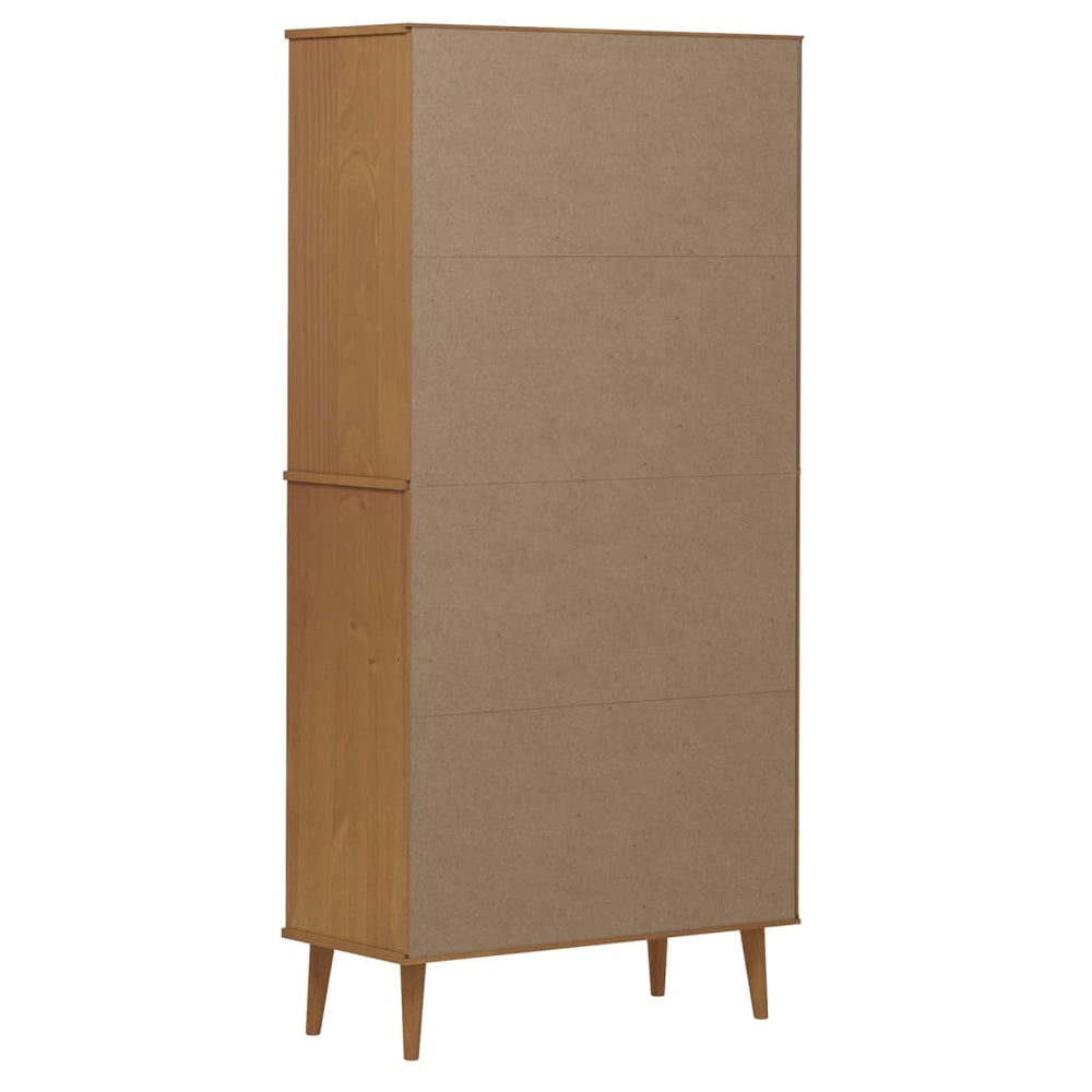 Boekenkast MOLDE 85x35x170,5 cm massief grenenhout bruin MeubelReus