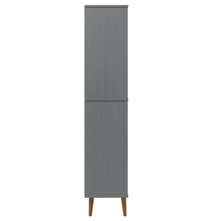 Boekenkast MOLDE 85x35x170,5 cm massief grenenhout grijs MeubelReus