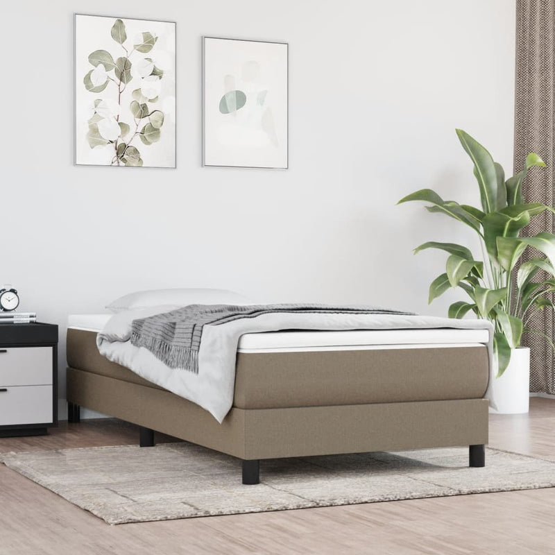 Boxspring met matras stof taupe 90x200 cm