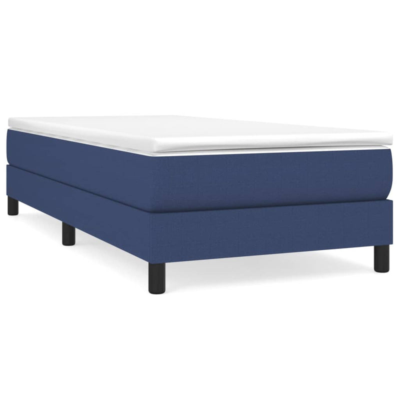 Boxspring met matras stof blauw 100x200 cm